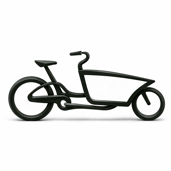 Minimalistische Bakfiets Decoratie – Moderne Cargo Bike Silhouet - 3dbende