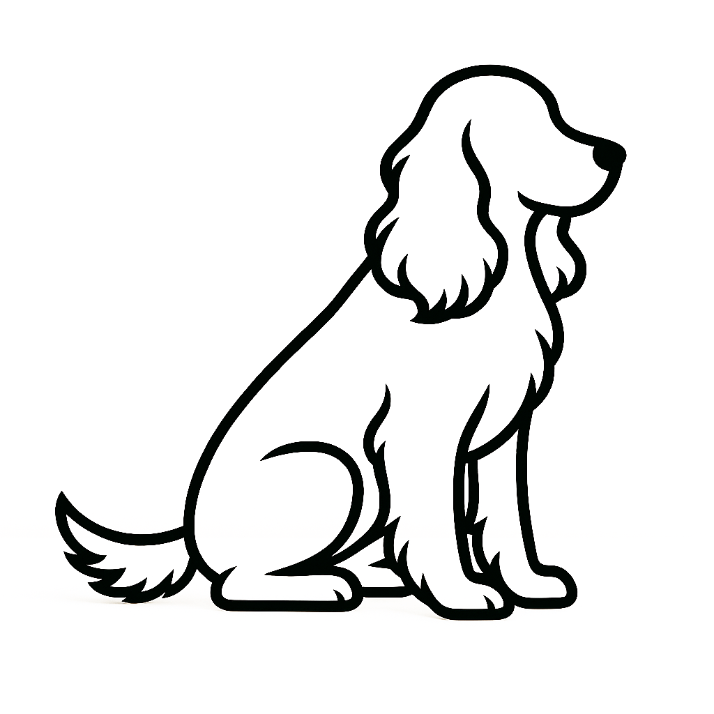 Minimalistische Cocker Spaniel – Zittend en stijlvol - 3dbende
