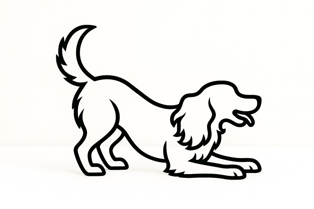 Minimalistische spelende Cocker Spaniel - 3dbende