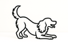 Minimalistische spelende Cocker Spaniel - 3dbende