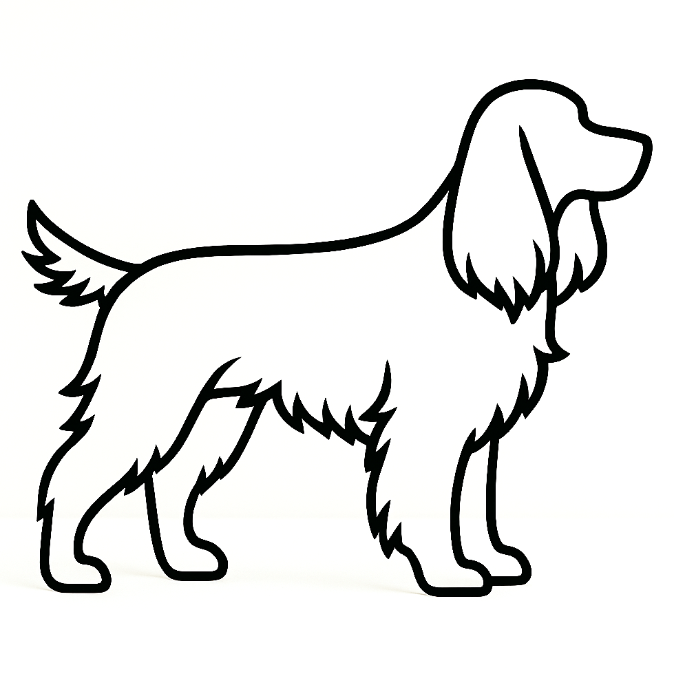 Minimalistische staande Cocker Spaniel - 3dbende