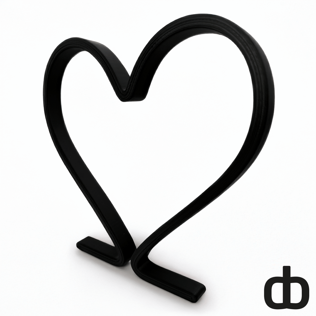 Een modern hartvormig ornament als woondecoratie