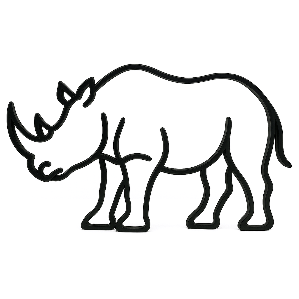 Neushoorn decoratie – kracht in eenvoud - 3dbende