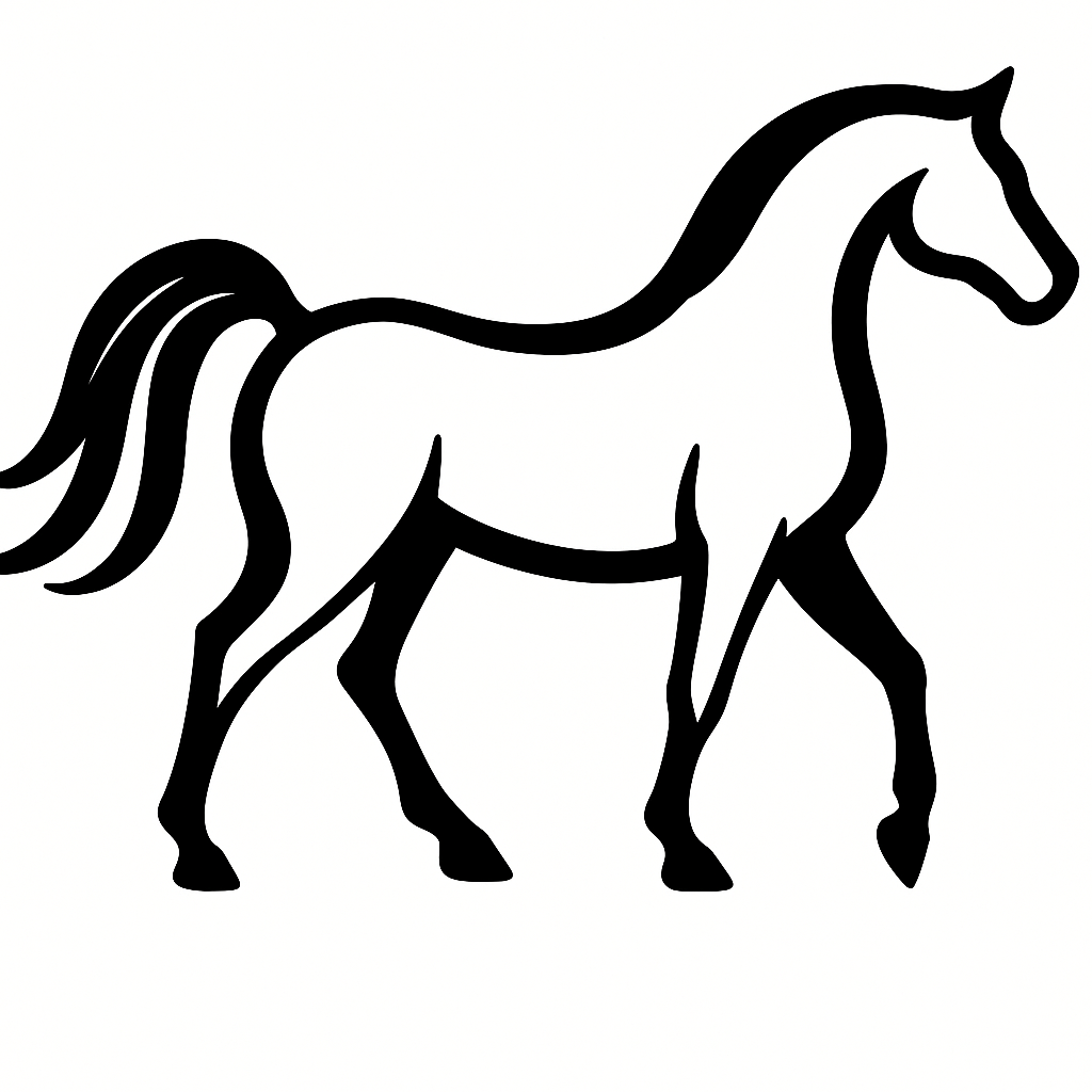 Paard Decoratie – Minimalistisch Silhouet - 3dbende