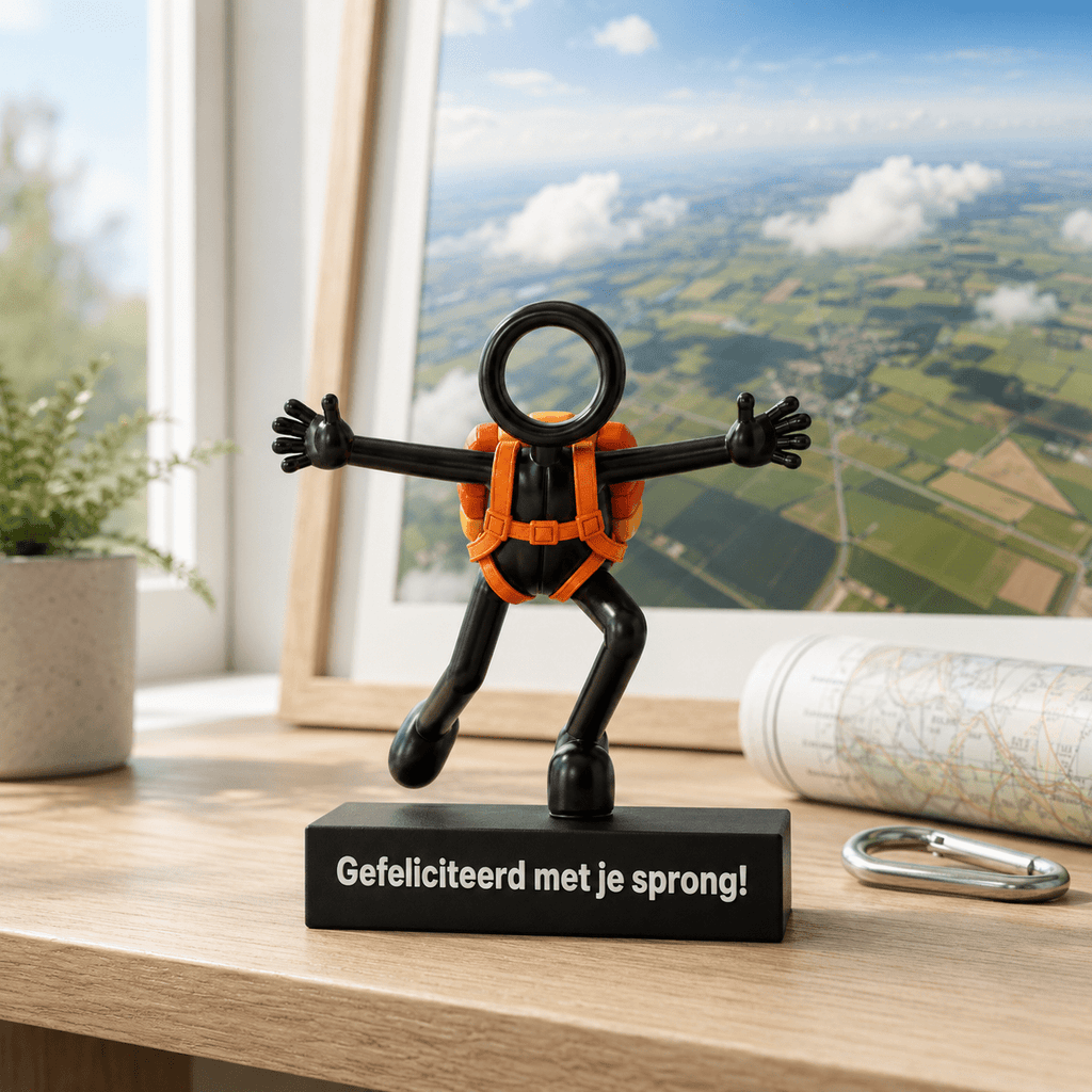Parachutist Stickyman – persoonlijk cadeau voor een parachutesprong - 3dbende
