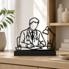 3D-decoratie mannelijke arts in modern Scandinavisch interieur