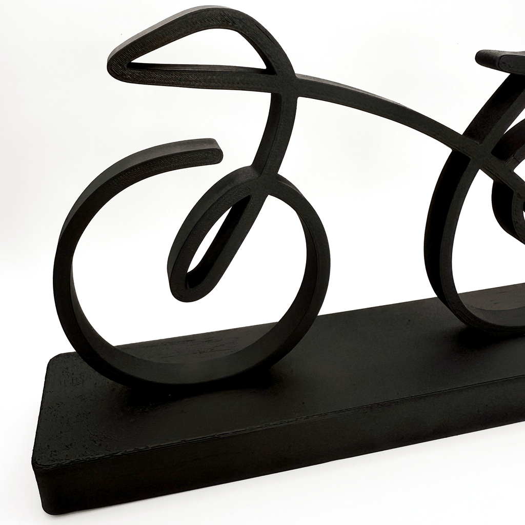 Racefiets Beeldje op Sokkel – Minimalistisch & Mat Zwart - 3dbende