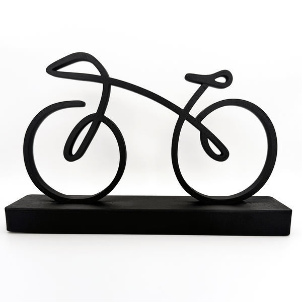 Racefiets Beeldje op Sokkel – Minimalistisch & Mat Zwart - 3dbende