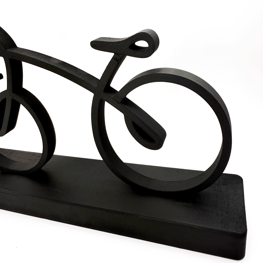 Racefiets Beeldje op Sokkel – Minimalistisch & Mat Zwart - 3dbende