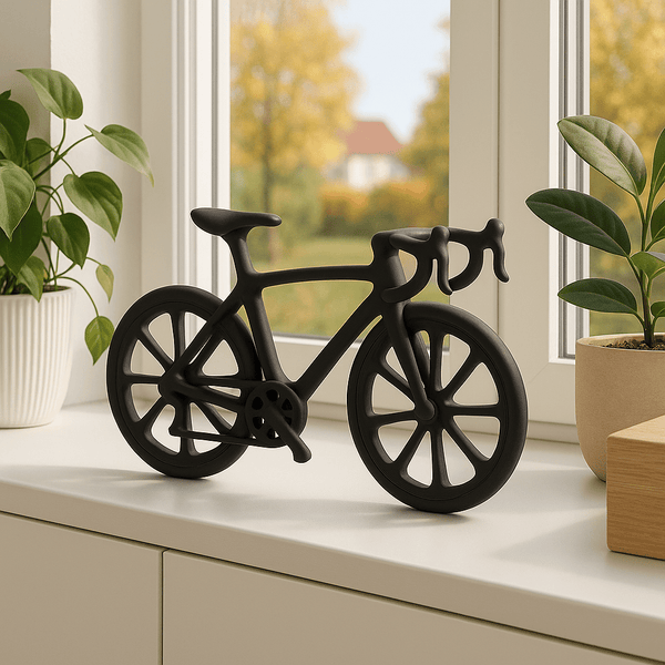 Racefiets Decoratie – Minimalistisch Zwart Silhouet - 3dbende