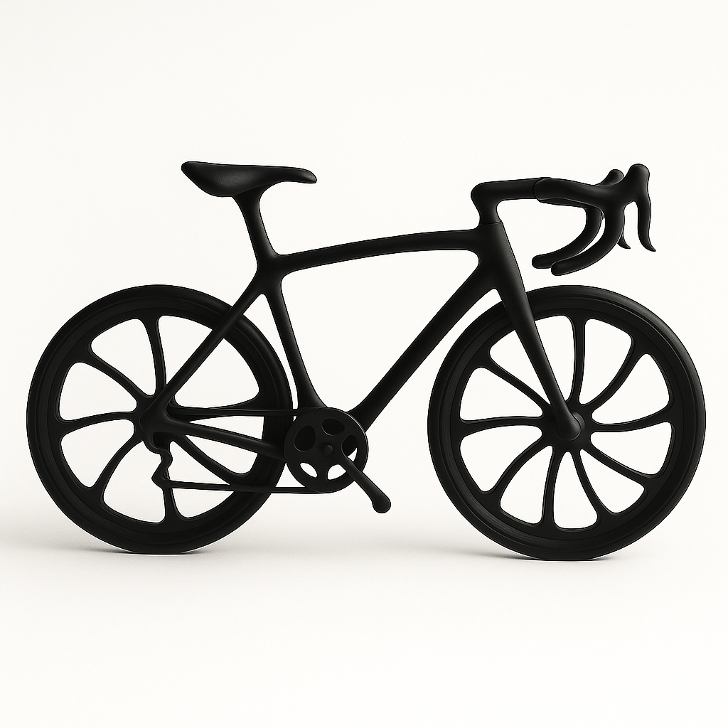Racefiets Decoratie – Minimalistisch Zwart Silhouet - 3dbende