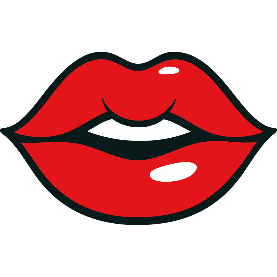 Rode Lippen – Vinyl Sticker (30 x 18,8 cm) - 3dbende