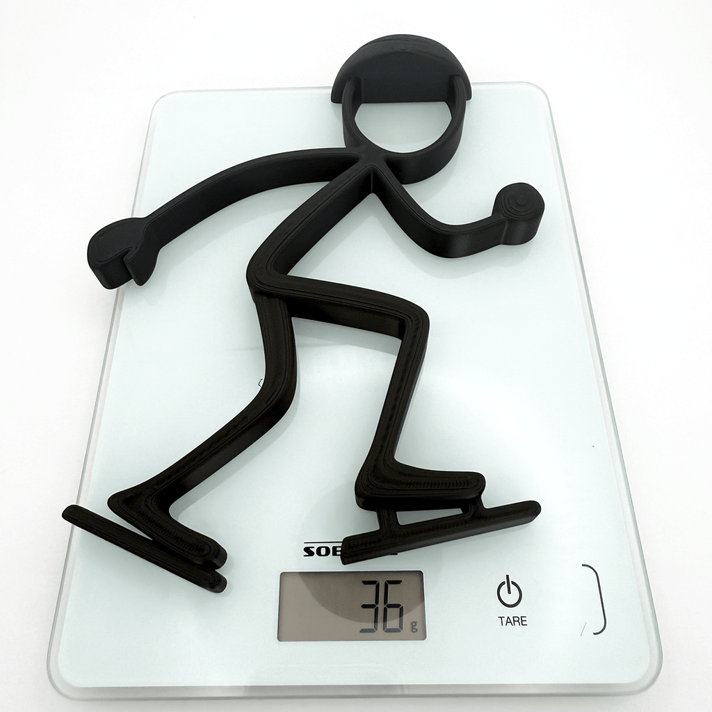 Schaatser Man decoratie – minimalistisch Stickyman kunstwerk - 3dbende