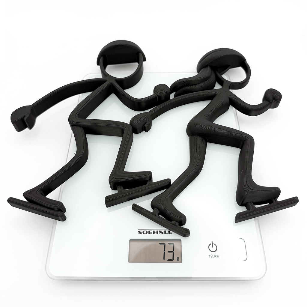 Schaatsers Set – Stickyman man & vrouw in modern design - 3dbende