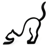 Sierlijke katten decoratie – minimalistisch beeldje van een rekkende kat - 3dbende