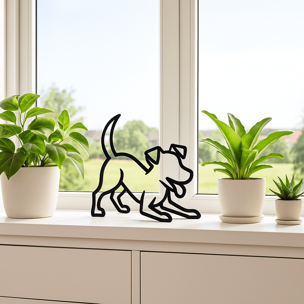 Speelse Jack Russell decoratie - 3dbende