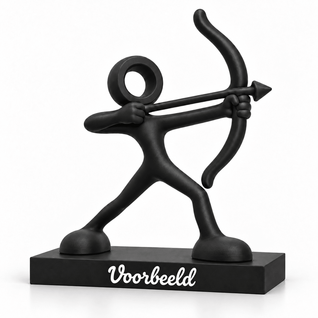 Sterrenbeeld Boogschutter met voorbeeld van persoonlijke tekst op het voetstuk