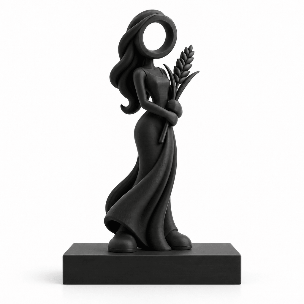 Sterrenbeeld Maagd met zwart voetstuk van 15 × 3 × 2 cm