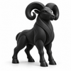 Sterrenbeeld Ram in zwart zonder voetstuk
