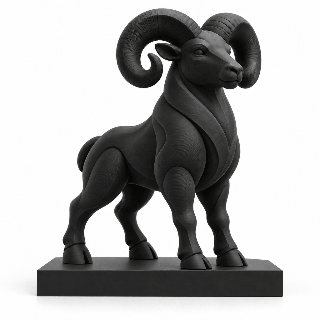 Zwarte ram met rechthoekig voetstuk 15 × 3 × 2 cm