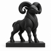 Zwarte ram met rechthoekig voetstuk 15 × 3 × 2 cm