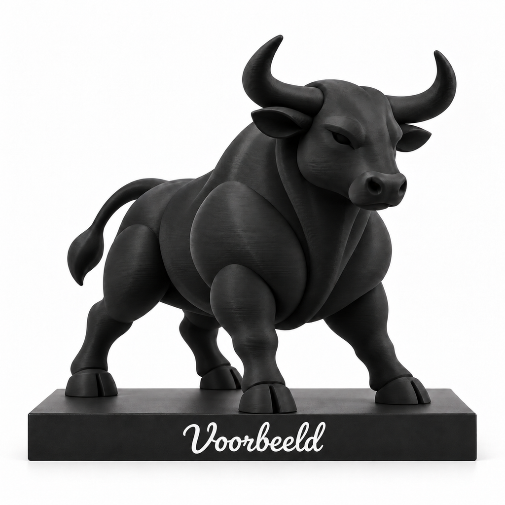 Sterrenbeeld Stier met voorbeeld van persoonlijke tekst op het voetstuk