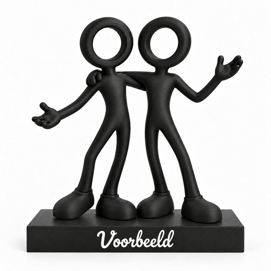 Sterrenbeeld Tweelingen met voorbeeld van persoonlijke tekst op het voetstuk