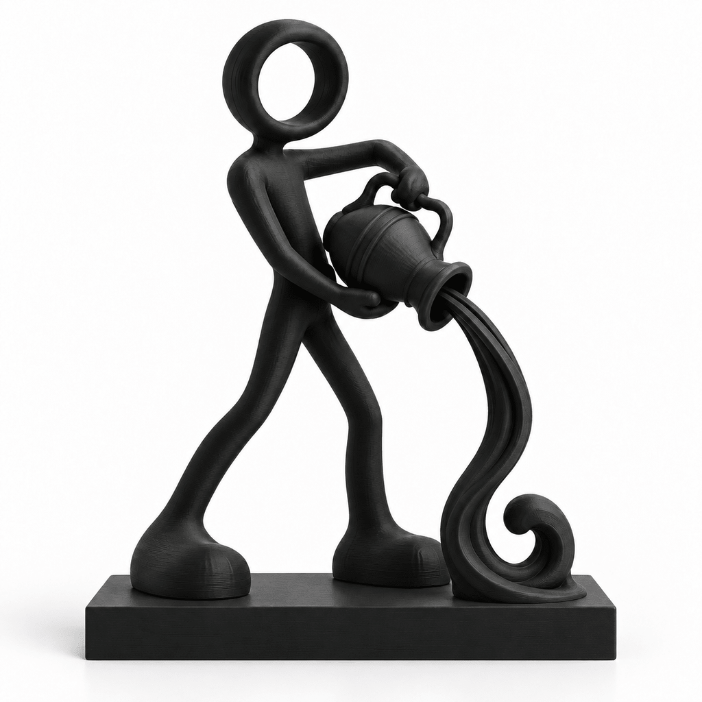 Sterrenbeeld Waterman met zwart voetstuk van 15 × 3 × 2 cm