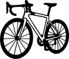 Sticker Racefiets – Mat of Glanzend Zwart (290 x 250 mm) - 3dbende