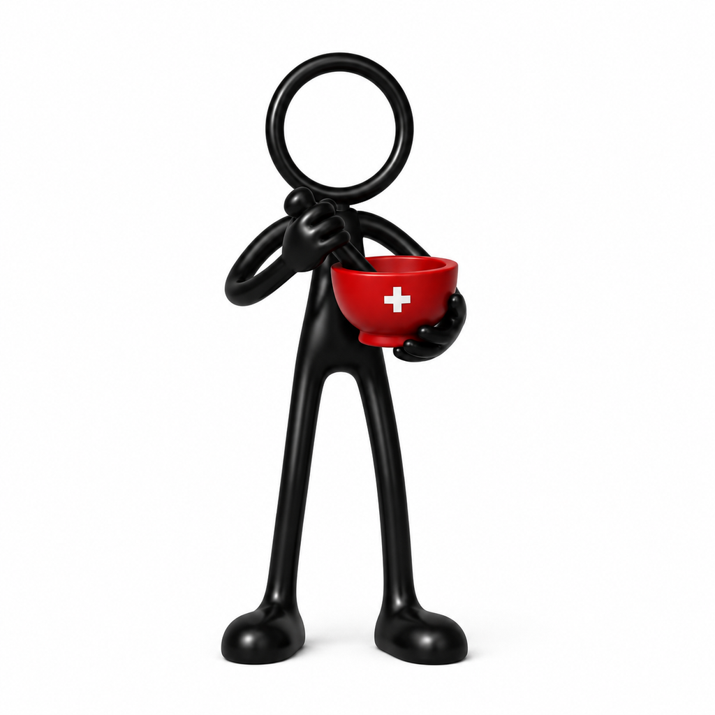Stickyman apotheker met vijzel en stamper