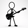 Stickyman Bassist met Basgitaar - 3dbende