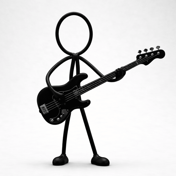Stickyman Bassist met Basgitaar