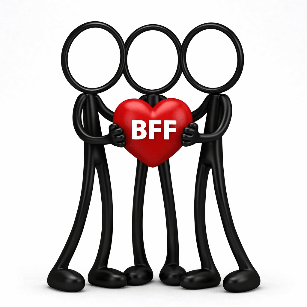 Stickyman BFF Trio (3 vrienden) - 3dbende