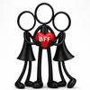 Stickyman BFF Trio (mix vriendinnen & vrienden) - 3dbende