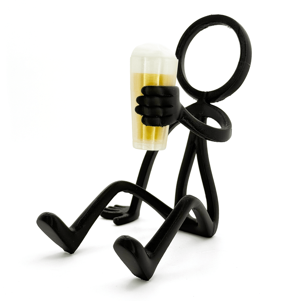 Stickyman Bierliefhebber Decoratie – Minimalistische Bierhouder voor Vensterbank of Bureau - 3dbende