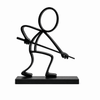 Stickyman Biljartspeler met keu en rechthoekig voetstuk van 1 cm