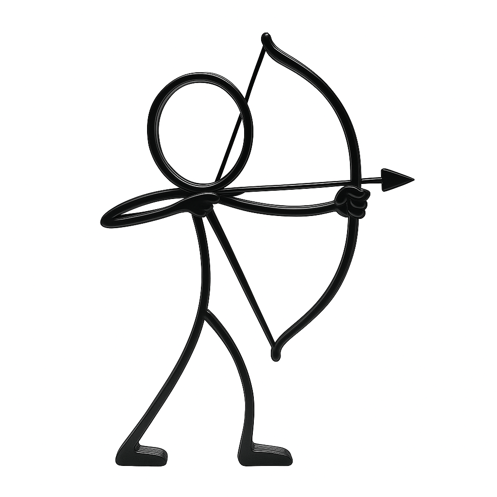 Stickyman Boogschutter - 3dbende