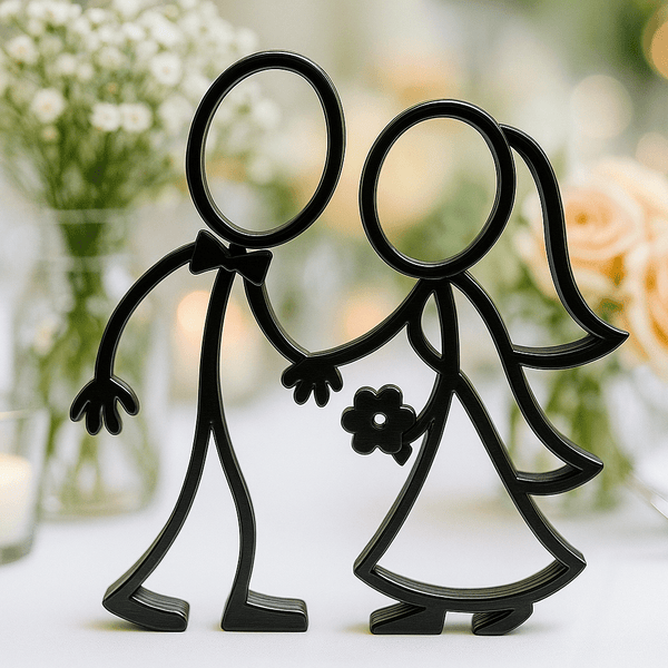 Stickyman Bruidspaar met Bloem - 3dbende