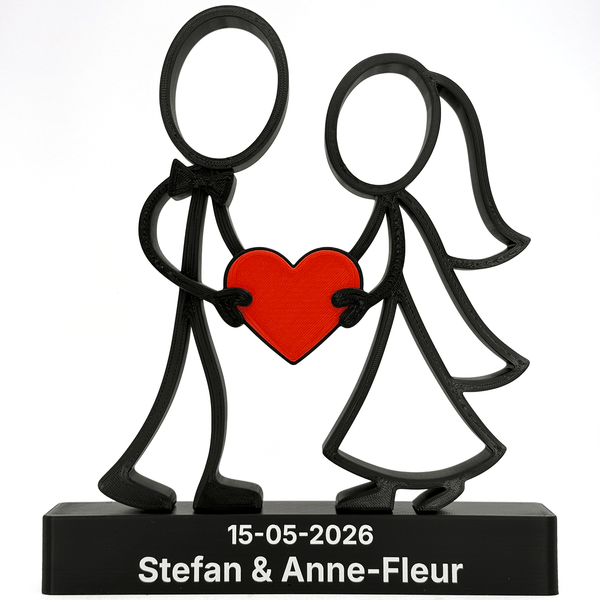 Stickyman Bruidspaar met hart
