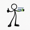 Stickyman camper op witte achtergrond