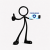 Stickyman cyber op witte achtergrond