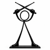 Stickyman drummer zwart van 20 cm met rechthoekig voetstuk van 1 cm