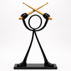 Stickyman drummer met houtkleurige drumstokken van 20 cm en voetstuk van 1 cm