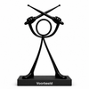 Stickyman drummer zwart van 20 cm met voetstuk van 2 cm en voorbeeldtekst