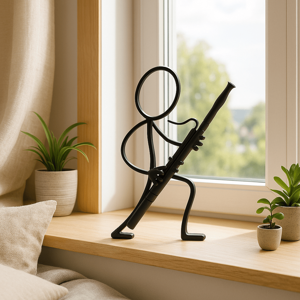 Stickyman Fagot Muzikant – Minimalistische muziekdecoratie voor liefhebbers van klassieke muziek - 3dbende