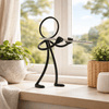 Stickyman Fluitist Decoratie – Minimalistisch Muziekbeeld - 3dbende