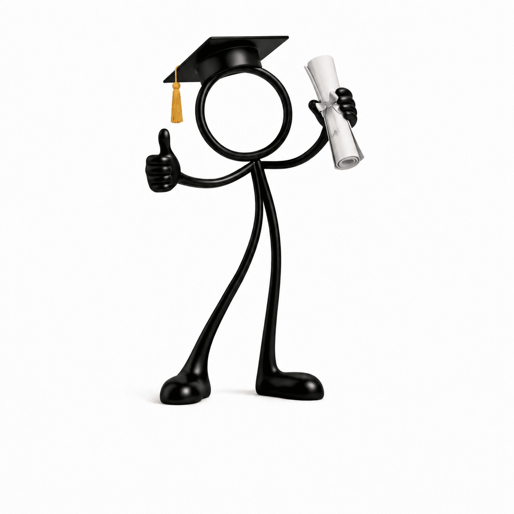 Stickyman Geslaagd Decoratie – Afstudeer Cadeau met Diploma - 3dbende