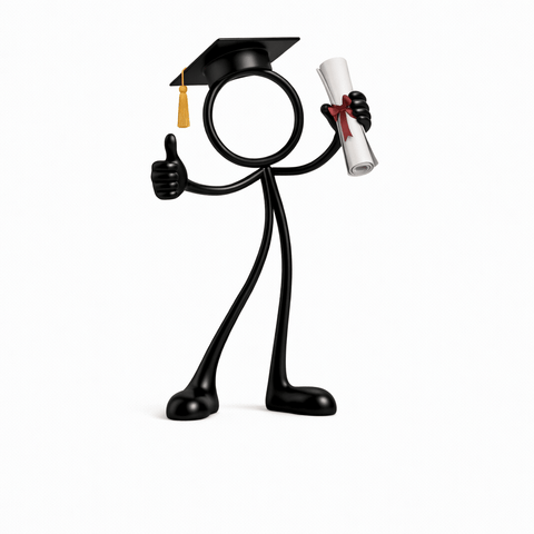 Stickyman Geslaagd Decoratie – Afstudeer Cadeau met Diploma