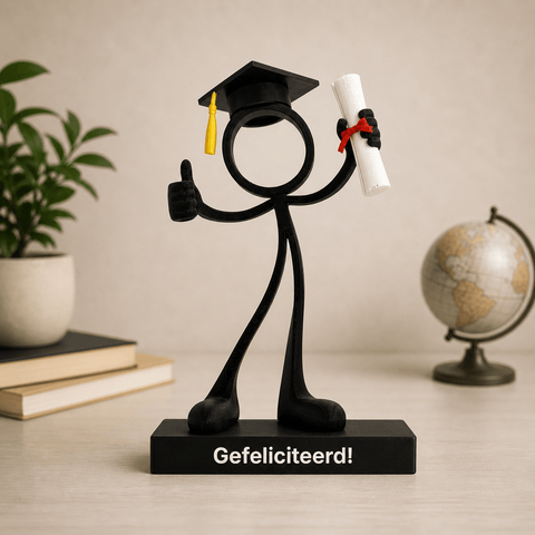 Stickyman Geslaagd Decoratie – Afstudeer Cadeau met Diploma