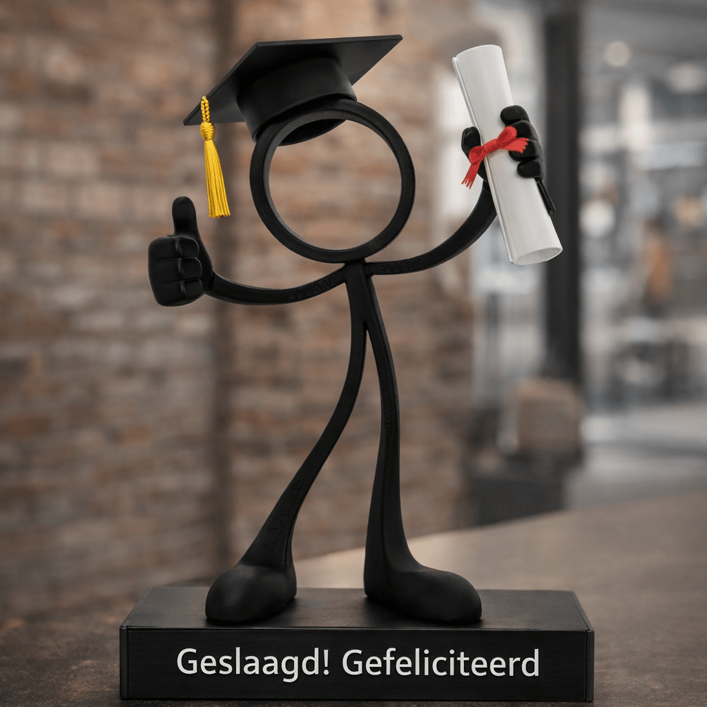 Stickyman Geslaagd Decoratie – Afstudeer Cadeau met Diploma - 3dbende